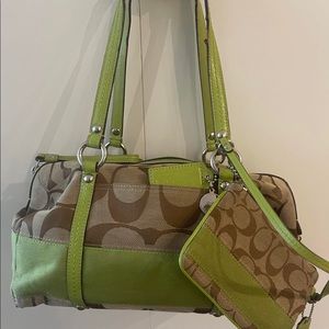 Original Coach Handbag with matching Wristlet